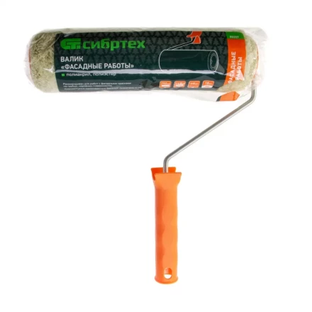 Валик &quot;Фасадные работы&quot;, 250 мм,ворс 18 мм, D 48 мм, D ручки - 6 мм, полиакрил,полиэстер Сибртех 80207 купить в Нягани