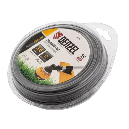 Леска для триммера двухкомпонентная звезда, 3,0мм х 15м, блистер EXTRA CORD, Denzel 96219 купить в Нягани