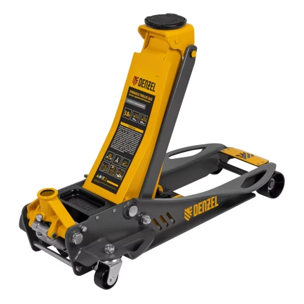 Домкрат гидравлический подкатной Denzel 51251, 3,8 т, 110-580 мм, быстрый подъем, низкий подхват, проф. купить в Нягани