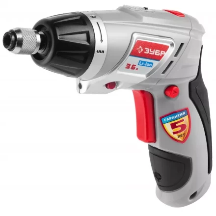 Отвертка ЗУБР аккум,реверс,2 полож.корпуса,подсветка,регул. момента,набор из бит,Li-Ion,1.5 А/час,3Нм,3,6В,в блистере ЗО-3.6-Ли Б купить в Нягани