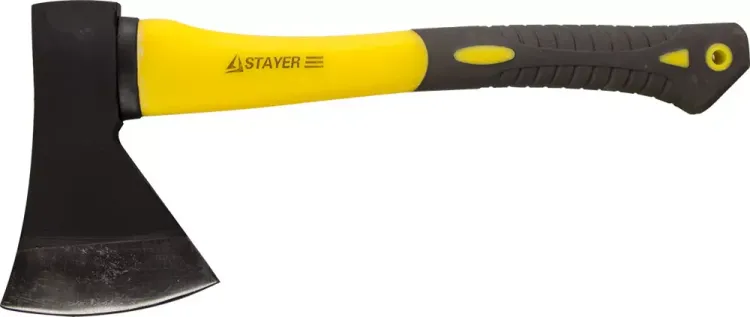 Топор STAYER кованый с двухкомпонентной стеклопластиковой рукояткой, 1,0кг 2062-10 купить в Нягани
