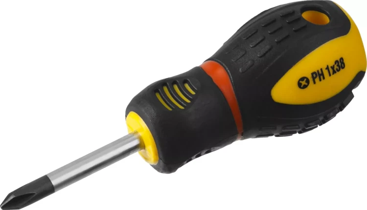 Отвертка STAYER "PROFESSIONAL" "PROTech", двухкомп рукоятка, намагниченная, Cr-Mo, PH1x38мм 25132-1-38_z02 купить в Нягани
