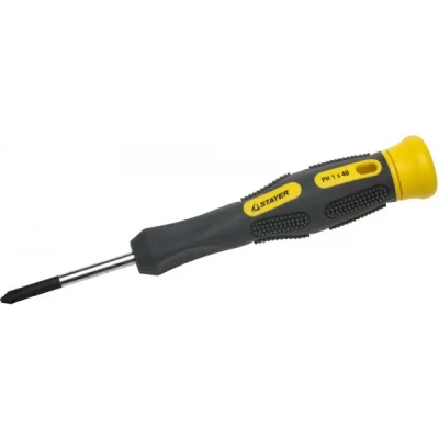 Отвертка STAYER "PROFESSIONAL" "MAX-GRIP" для точн работ, Cr-V, двухкомп рукоятка, магнит наконечник, PH №1x40мм 25826-1-040 G