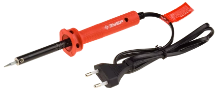 Электропаяльник ЗУБР "МАСТЕР" с пластмассовой рукояткой и долговечным жалом, форма клин, 80Вт 55400-80_z01 купить в Нягани