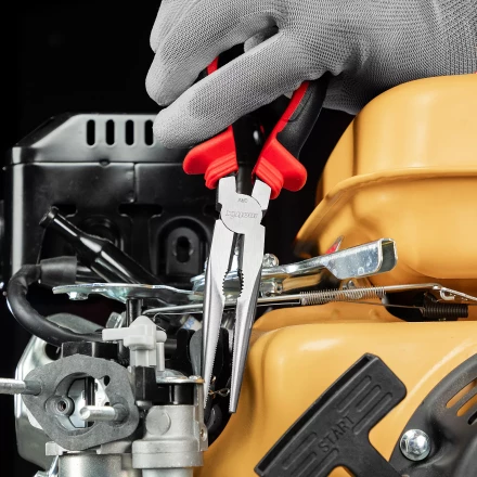 Длинногубцы прямые Matrix, 200 мм, хром-ванадий, двухкомпонентные рукоятки, 17311 купить в Нягани