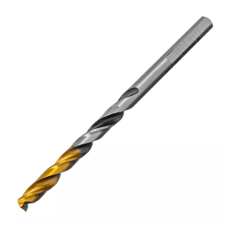 Сверло спиральное по металлу Denzel 5 x 86мм, Р6М5, Golden Tip, многогранная заточка, 718276 купить в Нягани