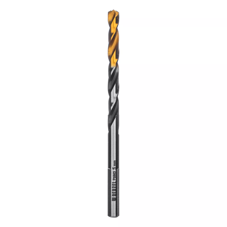 Сверло спиральное по металлу Denzel 5 x 86мм, Р6М5, Golden Tip, многогранная заточка, 718276 купить в Нягани