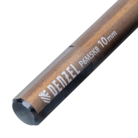 Набор сверл по металлу Denzel 723008, 1-10 мм, Р6М5К8-TiN, Golden Tip, 19 шт купить в Нягани