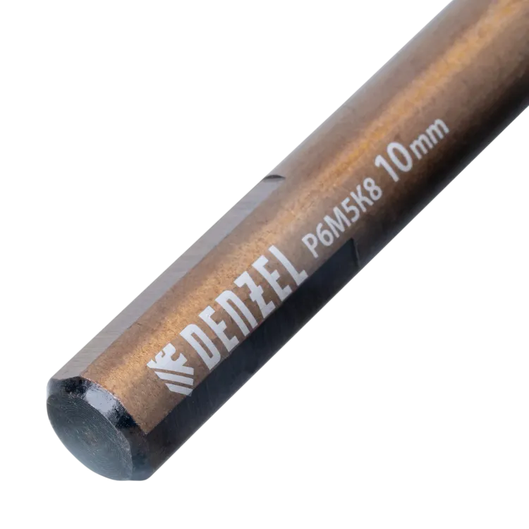 Набор сверл по металлу Denzel 723008, 1-10 мм, Р6М5К8-TiN, Golden Tip, 19 шт купить в Нягани