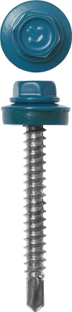 Саморезы ЗУБР окраш., RAL 5009 небесно-голуб., для крепл. кров. матер. к дерев. обреш., 4.8x80мм, 140шт 4-300315-48-080-5009 купить в Нягани