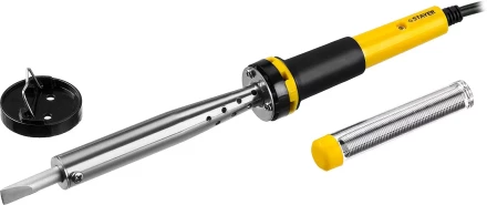 Паяльник STAYER &quot;PROFI&quot; с двухкомпонентной рукояткой и долговечным жалом, в комплекте (припой и подставка), 80 Вт, клин 55300-80 купить в Нягани