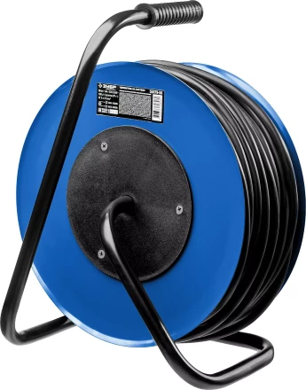 Удлинитель на катушке &quot;КГ 325&quot;, 50 м, 4000 Вт, 4 гнезда, IP44, КГ 3х2,5 кв мм, ЗУБР 55079-50 купить в Нягани