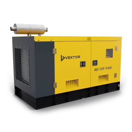 Дизельный генератор Vektor AD-70Y-T400 в шумозащитном кожухе с АВР купить в Нягани