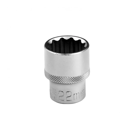Головка торцевая 22 мм двенадцатигранная CrV под квадрат 1/2 хромированная Stels 13668 купить в Нягани