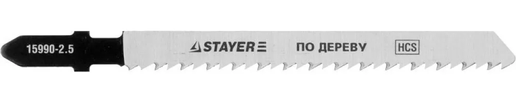 Полотна STAYER "PROFI", T101B, для эл/лобзика, HCS, по дереву, ДСП, ДВП, EU-хвост., шаг 2,5мм, 75мм, 2шт 15990-2.5_z01 купить в Нягани