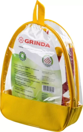 Набор GRINDA: Совок посадочный широкий, совок посадочный узкий, рыхлитель, мотыга-рыхлитель с нейлоновым корпусом, 4 предмета 421360-H4 купить в Нягани