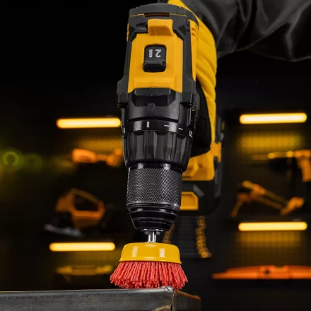 Щетка для дрели Denzel, 65 мм, Чашка, со шпилькой, нейлоновая щетина, 74435 купить в Нягани