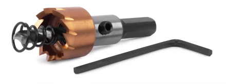 HSS-TiN коронка MESSER  18мм с центр. сверлом и толкающей пружиной для  лист. материала  до 2 мм ц/х купить в Нягани