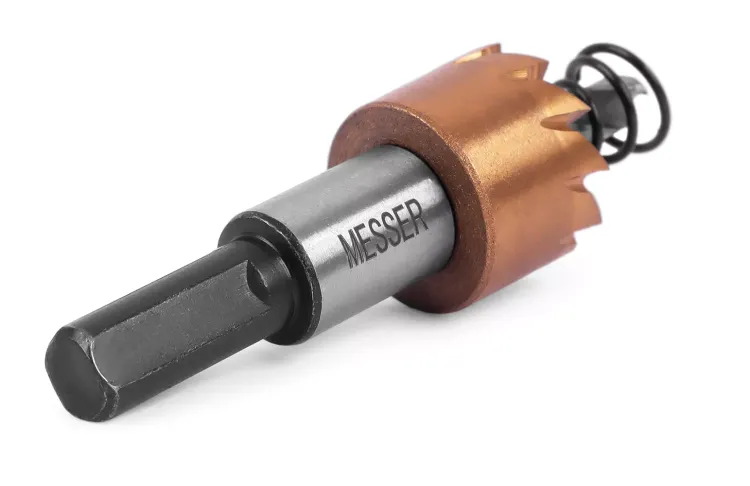 HSS-TiN коронка MESSER  18мм с центр. сверлом и толкающей пружиной для  лист. материала  до 2 мм ц/х купить в Нягани