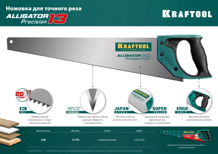 Ножовка по дереву Alligator 15225-50 купить в Нягани