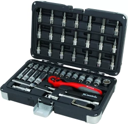 Набор инструмента, 1/4", Cr-V, S2, усиленный кейс, 47 предм  MATRIX PROFESSIONAL 13550