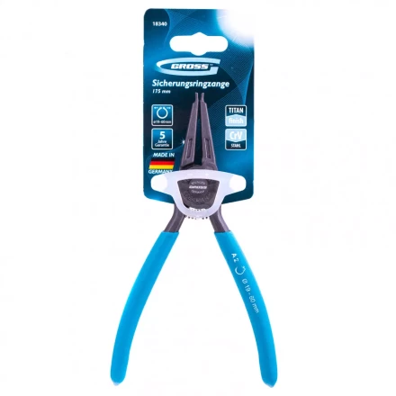 Съемник 175 мм для внешних стопорных колец (19-60 мм) прямые губки Gross 18340 купить в Нягани