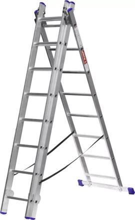 Лестница ЗУБР универсальная, трехсекционная со стабилизатором, 8 ступеней 38831-08 купить в Нягани