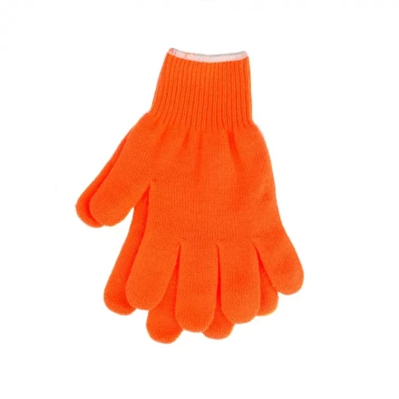Перчатки трикотажные акрил оранжевый оверлок Сибртех 68659 купить в Нягани