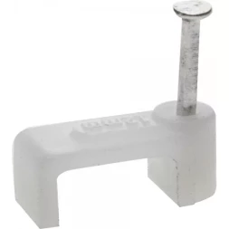 ЗУБР "МАСТЕР". Скоба-держатель для плоского кабеля, с оцинкованным гвоздем, 8 мм, 50 шт 45112-08