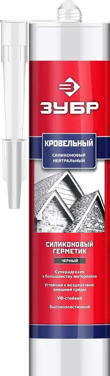 ЗУБР 280 мл, черный, кровельный силиконовый герметик, Профессионал (41238-4) купить в Нягани