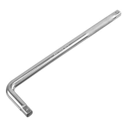 Вороток Г-образный, 300*75 мм, квадрат 1/2&quot;, CrV, матовый хром Denzel 14064 купить в Нягани