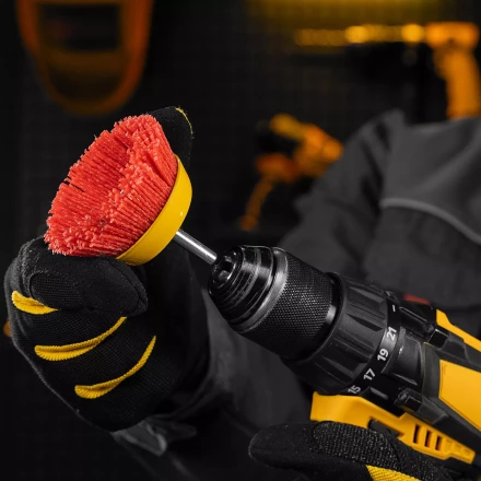 Щетка для дрели, 75 мм, Чашка, со шпилькой, нейлоновая щетина Denzel 74436 купить в Нягани