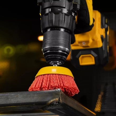 Щетка для дрели, 75 мм, Чашка, со шпилькой, нейлоновая щетина Denzel 74436 купить в Нягани