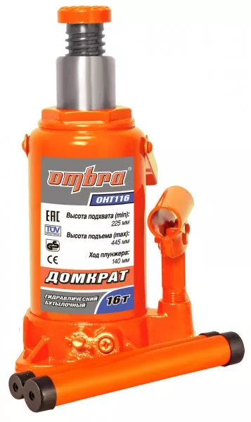 Домкрат бутылочный 16т подъем 225-425 мм OHT116 Ombra купить в Нягани