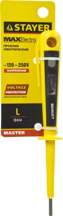 STAYER &quot;MASTER&quot;. Пробник напряжения с цельнолитым диэлектрическим корпусом, 120-250В, 150мм 45280 купить в Нягани