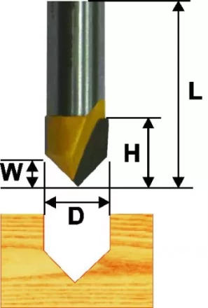 Фреза пазовая галтельная ф158 мм V-обр 90° хвостовик 8 мм 9309 купить в Нягани