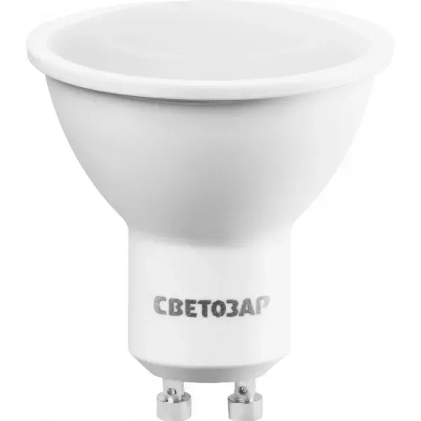 Лампы СВЕТОЗАР светодиодные "LED technology", цоколь GU10, теплый белый свет (3000К), 220В, 5Вт (35) 44560-35_z01 купить в Нягани