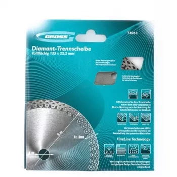 Диск алмазный ф125х22,2мм, тонкий, сплошной, мокрое резание GROSS 73053 купить в Нягани