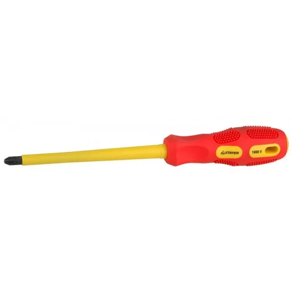 Отвертка STAYER "PROFESSIONAL" "MAX-GRIP" диэлектрическая, двухкомпонентная рукоятка, Cr-V, PH №3x150мм 25828-3-150 G купить в Нягани
