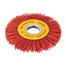 Щетка для УШМ, 100 мм, плоская, нейлоновая щетина, посадка 22,2 мм Denzel 74437