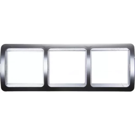 Панель СВЕТОЗАР "ГАММА" накладная, горизонтальная, цвет светло-серый металлик, 3 гнезда SV-54148-SM купить в Нягани