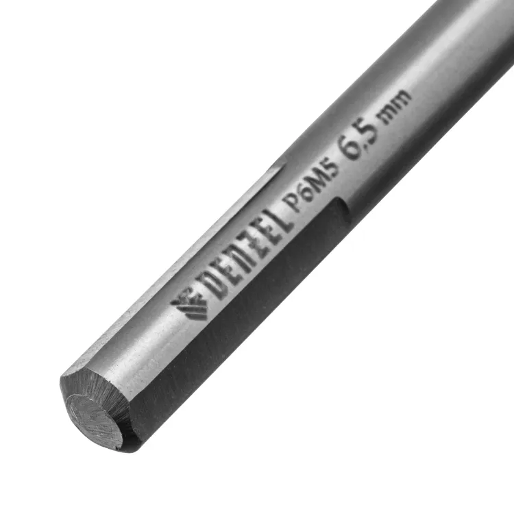 Сверло спиральное по металлу Denzel 6,5 x 93мм, Р6М5, Golden Tip, многогранная заточка, 718279 купить в Нягани