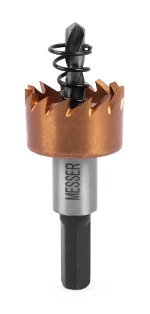 HSS-TiN коронка MESSER  20мм с центр. сверлом и толкающей пружиной для  лист. материала  до 2 мм ц/х купить в Нягани