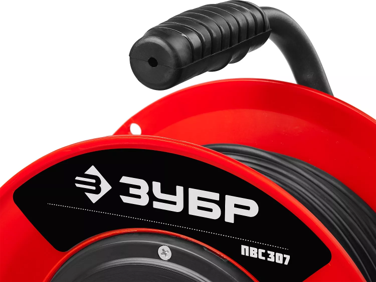 Удлинитель на катушке "ПВС 307", 50 м, 2500 Вт, 4 гнезда, ПВС 3х0,75 кв мм, ЗУБР 55083-50 купить в Нягани