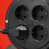 Удлинитель на катушке "ПВС 307", 50 м, 2500 Вт, 4 гнезда, ПВС 3х0,75 кв мм, ЗУБР 55083-50 купить в Нягани