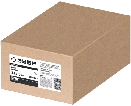 ЗУБР 70 x 3.4 мм, 5 кг, винтовые гвозди (305260-070) купить в Нягани