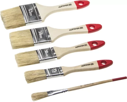 Набор STAYER &quot;STANDARD&quot; &quot;UNIVERSAL&quot;: Кисти, светлая натур щетина, деревянная ручка, 4шт: 25, 38, 50мм; плоская №0 0162-H4_z01 купить в Нягани